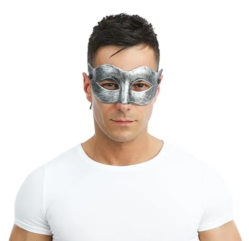 P'tit Clown 23384 maschera veneziana argento adulto