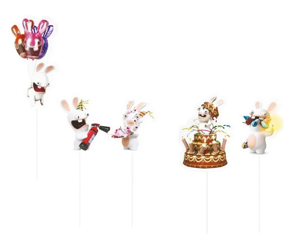 P'tit Clown Conigli Cretini 23342 topper torta 6 pezzi ufficiale