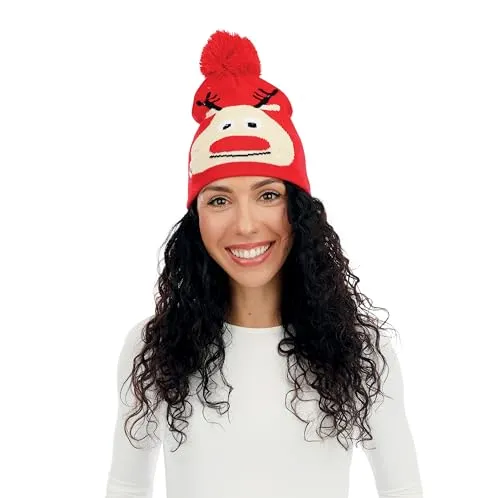 P'tit Clown Renna Luminosa cappello Natale adulto rosso