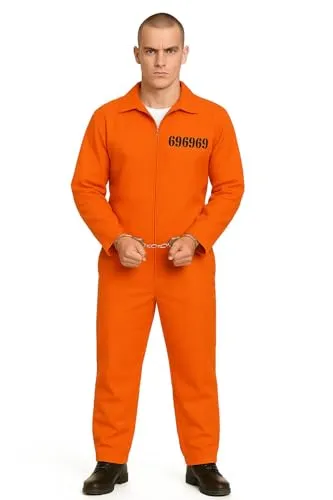 Guirca costume carcerato arancio adulto M 48-50 tuta