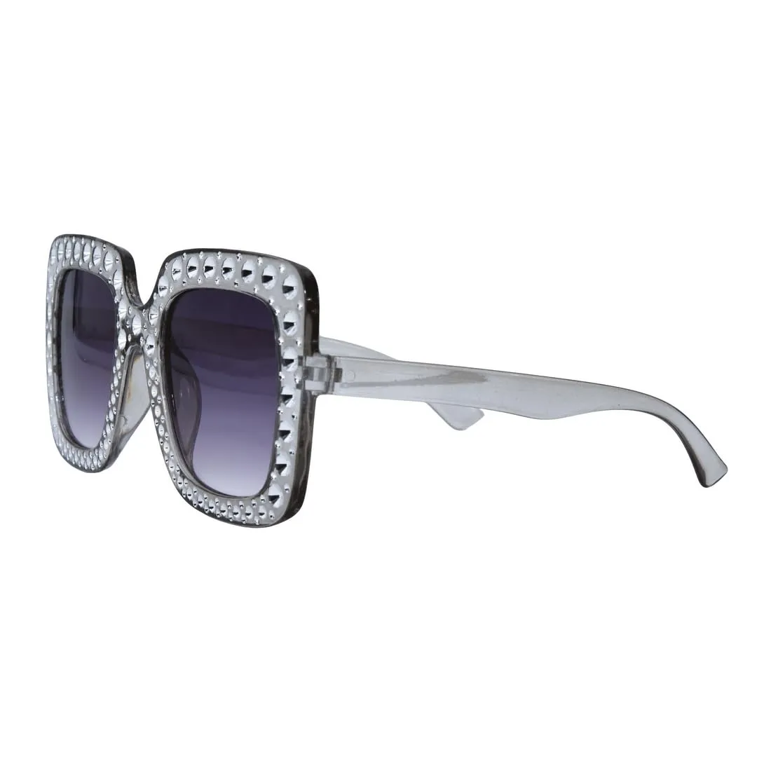P'tit Clown Disco occhiali da festa argento strass anni 70