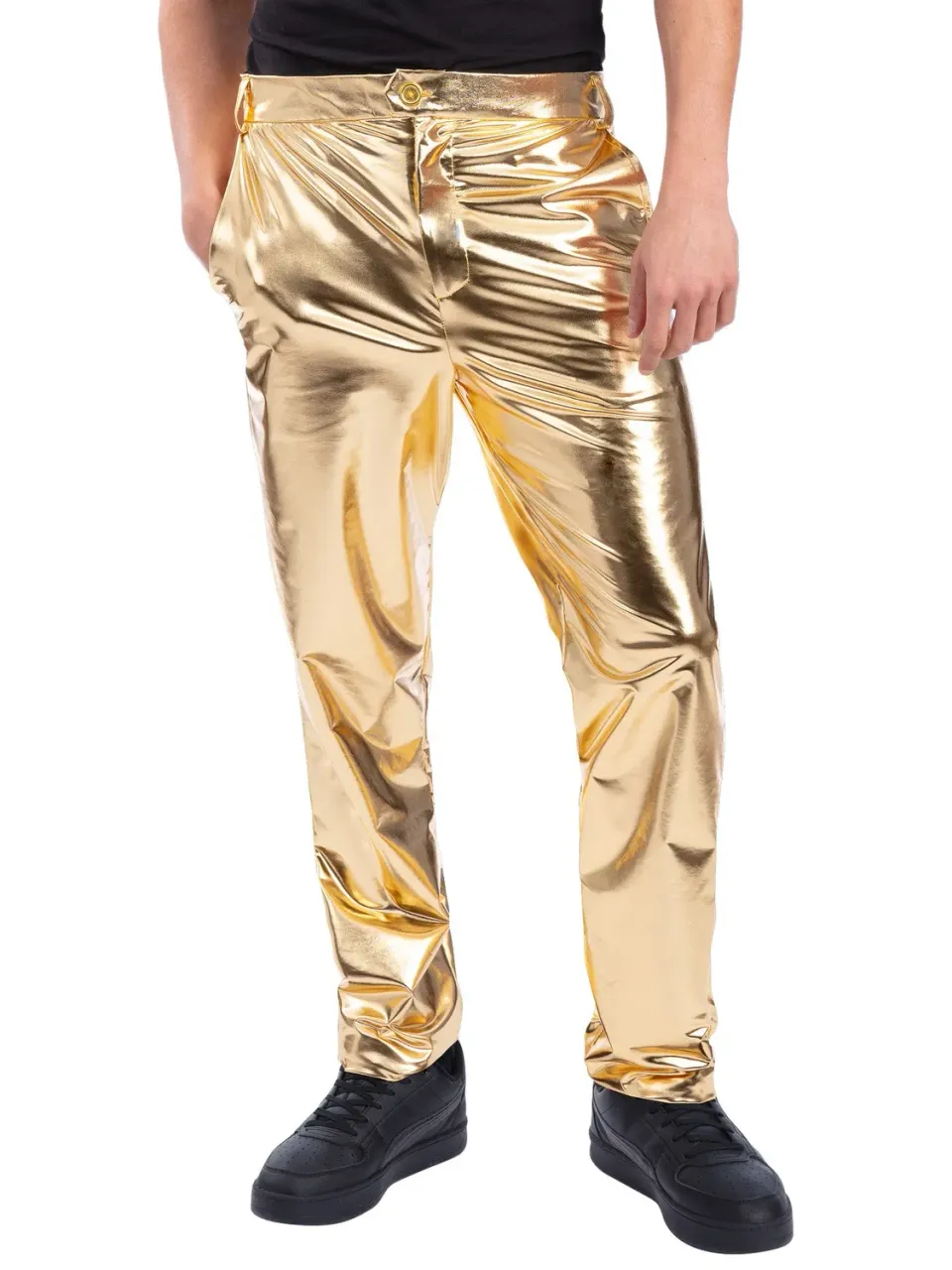 Smiffys 24 Carat Gold pantaloni costume oro metallizzato