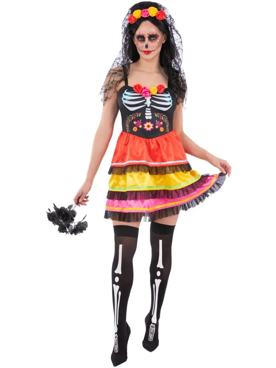 Smiffys Day of the Dead costume donna con velo