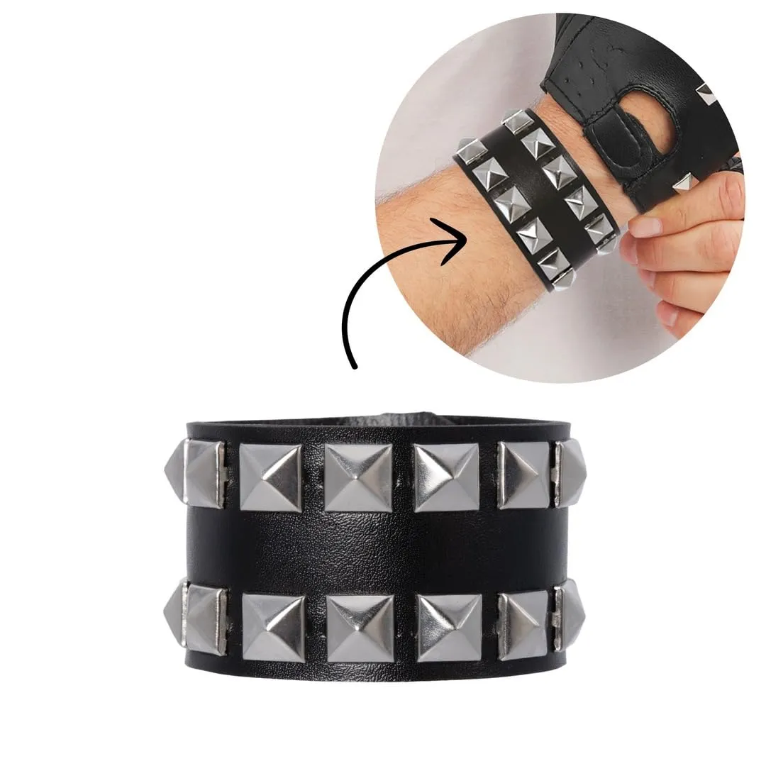P'tit Clown 18420 braccialetto punk nero 5,5 cm