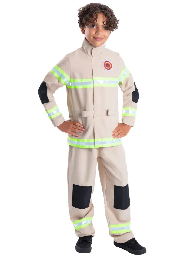 Smiffys Firefighter costume pompiere bambino beige 10-12 anni