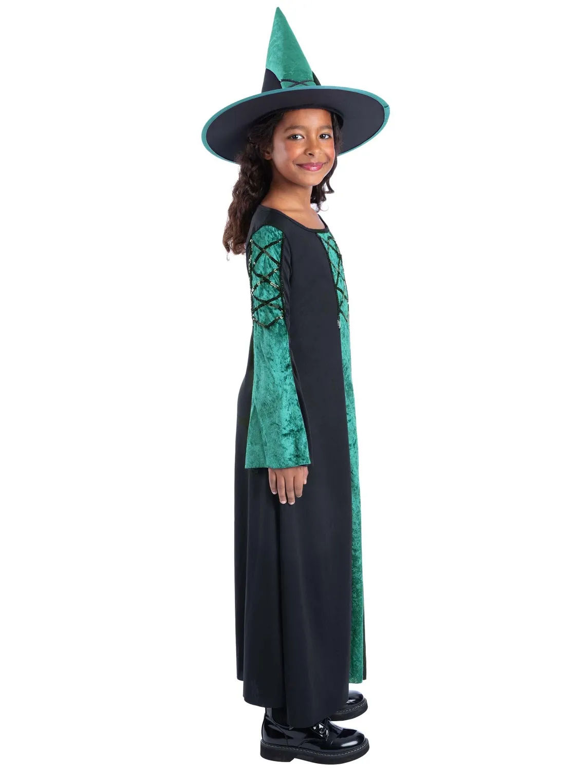 Smiffys Bewitched costume strega bambina verde 7-9 anni vestito