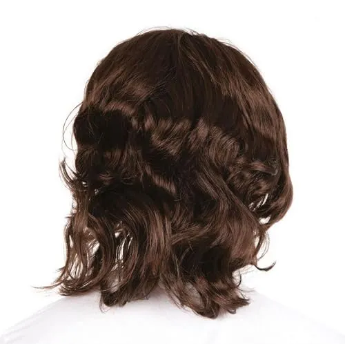 P'tit Clown Anni 70-80 parrucca marrone con baffi adulto