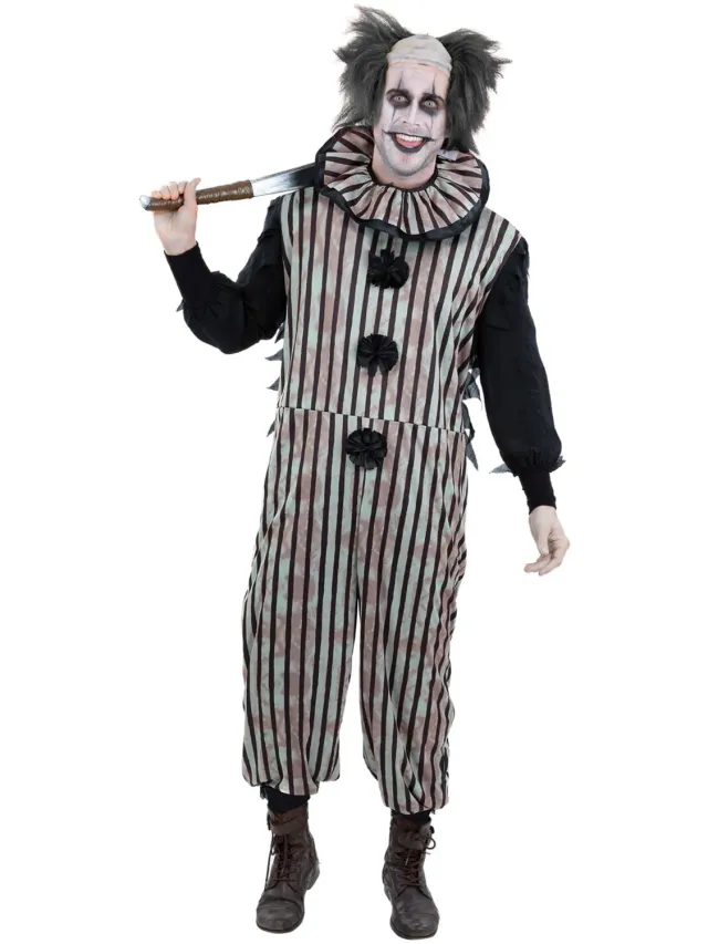 Smiffys Dark Vintage Clown costume pagliaccio M uomo horror