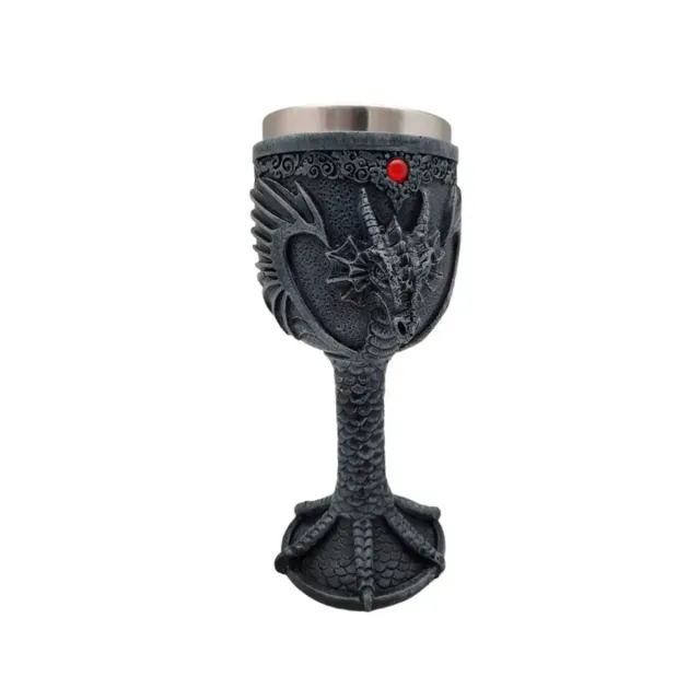 La Bottega di Merlino Calice con Drago 19 cm Resina