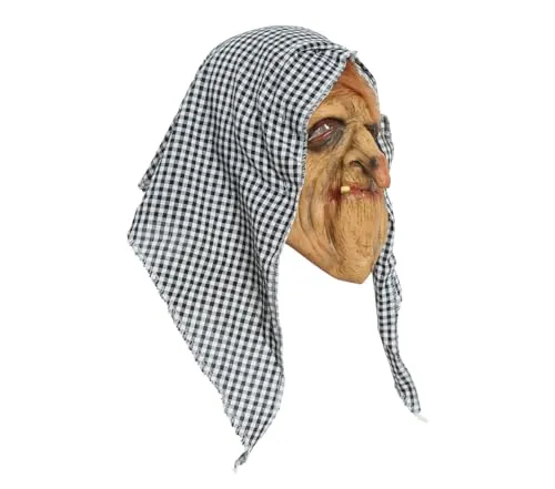 Fiestas Guirca maschera strega lattice con cappuccio