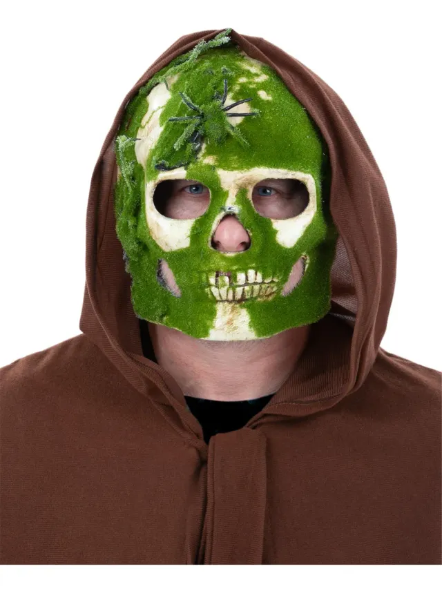 Smiffys Decaying Moss Skull Mask Teschio Verde