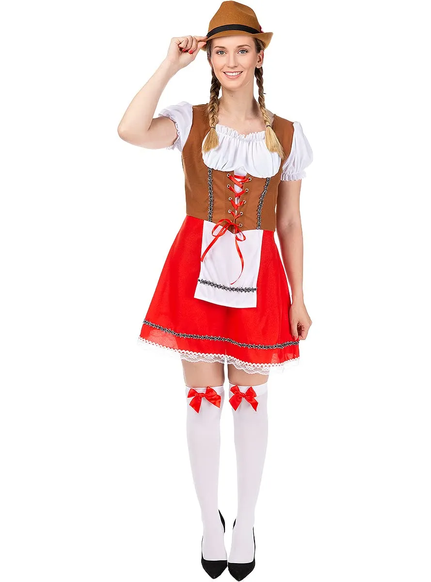 Funidelia Tirolese Oktoberfest costume donna XS rosso