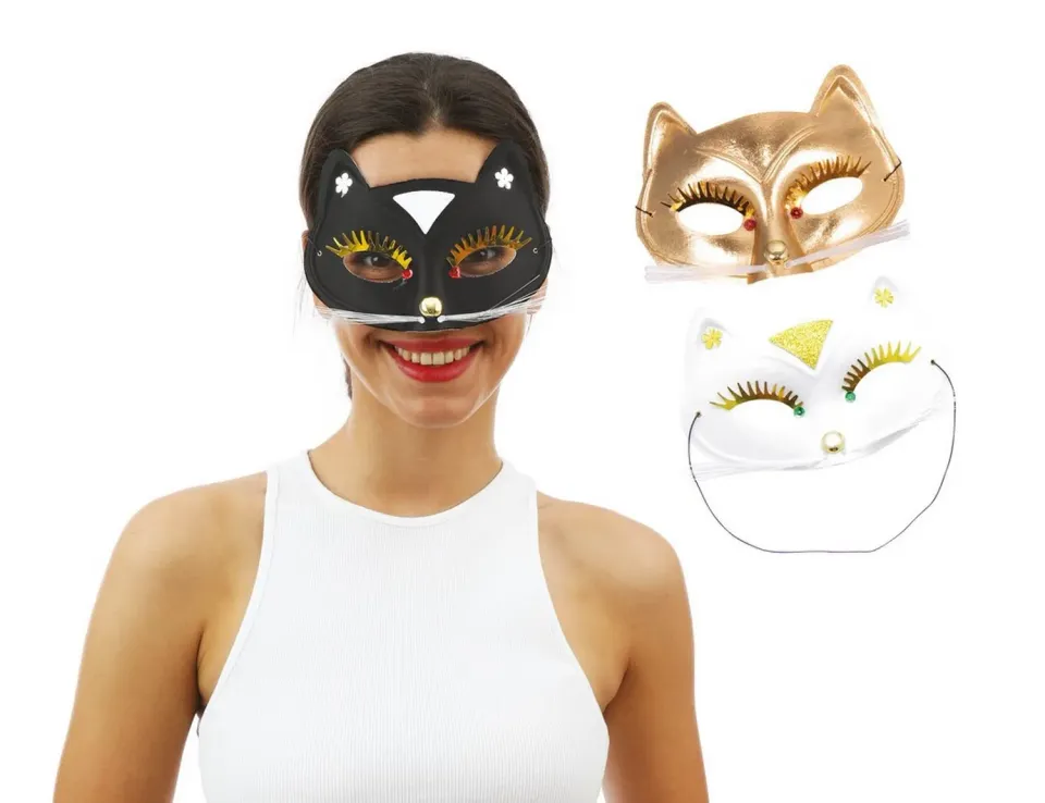 P'tit Clown 10020 Maschera Domino Gatto con Baffi
