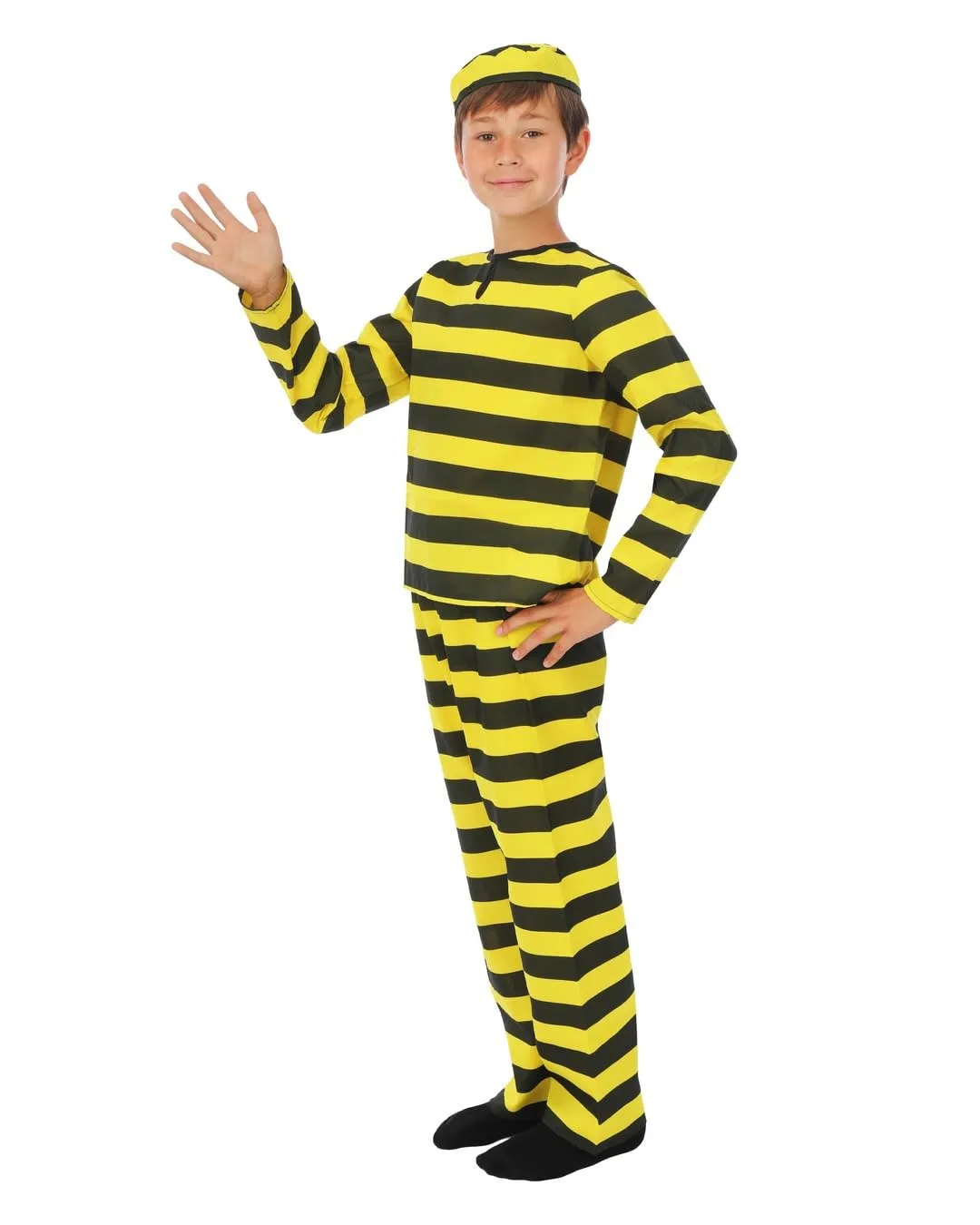P'tit Clown costume prigioniero bambino 10-12 anni 3 pezzi