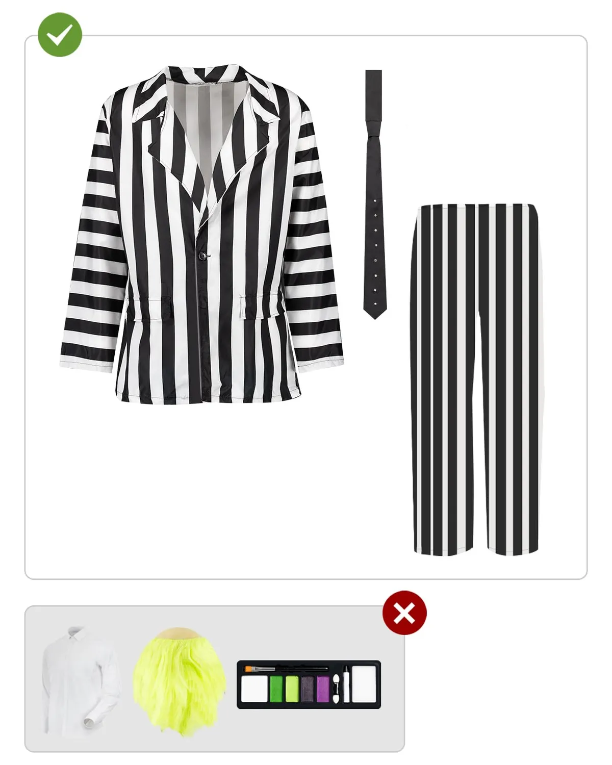 Funidelia Beetlejuice Costume Uomo XS con Giacca Horror