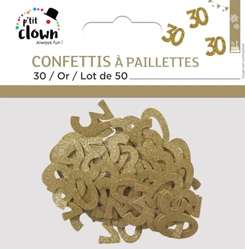 P'tit Clown re21047 coriandoli glitter oro 30 50 pezzi