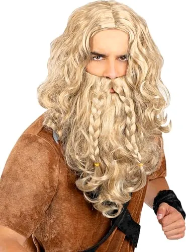 Funidelia Vichingo parrucca e barba marrone uomo PET