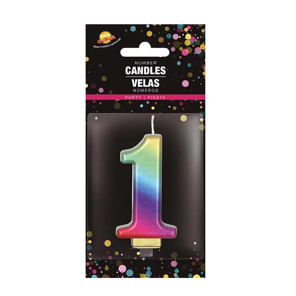 Fiestas Guirca Candela Numero 1 Torta 8 cm Multicolore