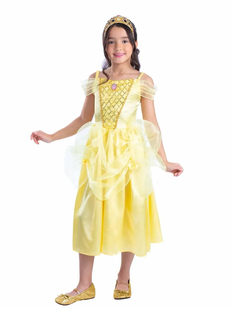 Smiffys Golden Princess costume principessa oro con tiara