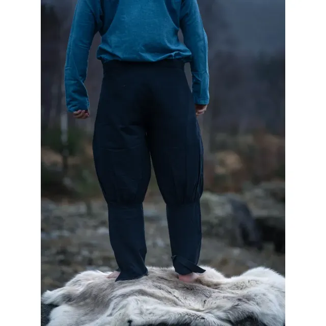 La Bottega di Merlino Kjell pantaloni medievali neri cotone robusto