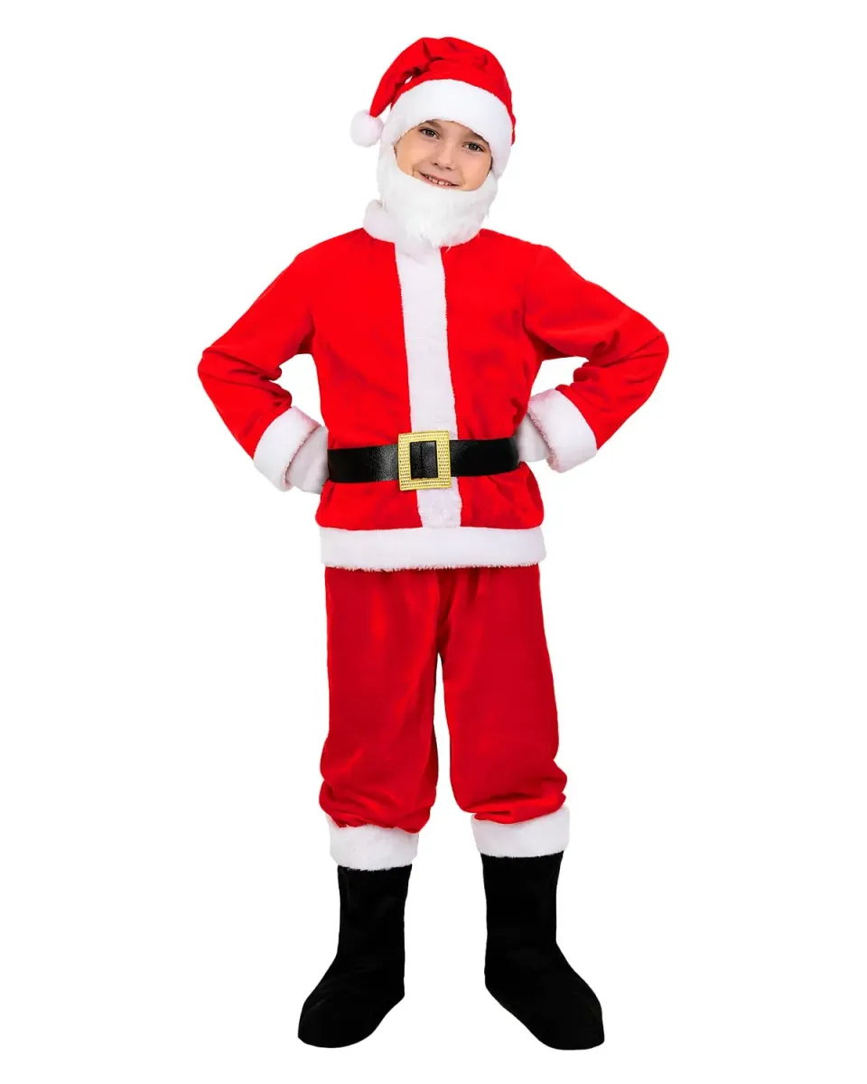 Funidelia Babbo Natale Deluxe costume bambino 5-6 anni con barba