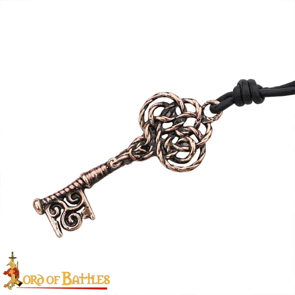 La Bottega di Merlino Chiave Medievale Ciondolo Bronzo 4 cm Traforato