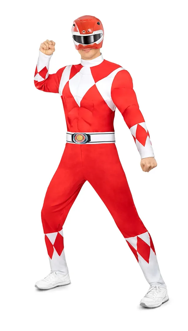 Funidelia Power Ranger rosso costume uomo M tuta maschera