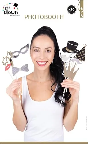 P'tit Clown Re22741 set fotobooth 10pz nero oro