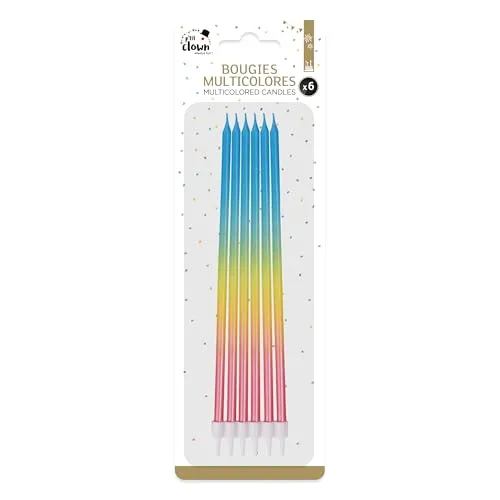 P'tit Clown 23966 candela compleanno multicolore 6 pezzi