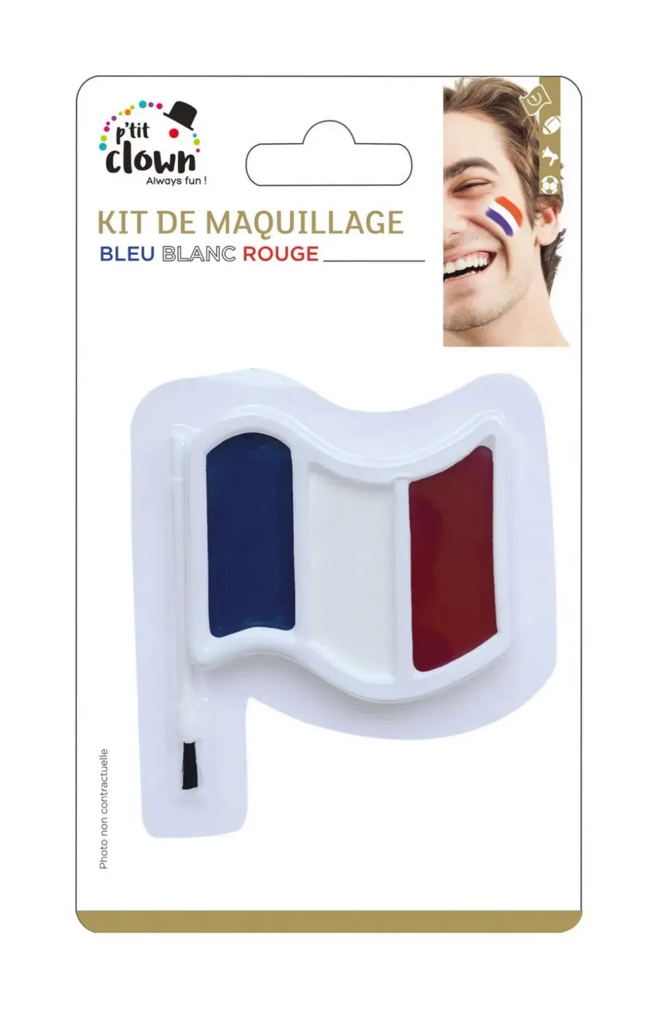 P'tit Clown 22387 kit trucco blu bianco rosso bandiera Francia