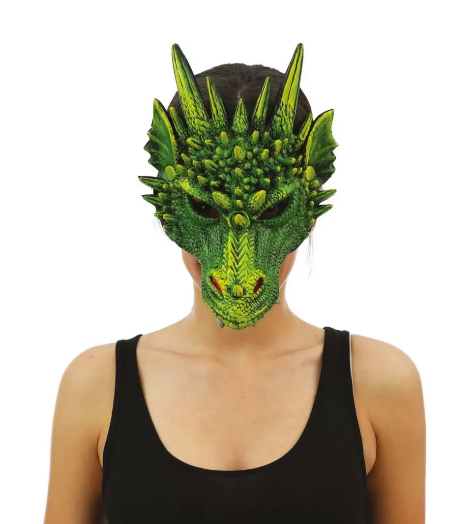 P'tit Clown re47601 maschera drago adulto verde