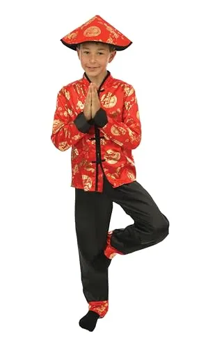 P'tit Clown Capodanno Cinese costume 10-12 anni rosso