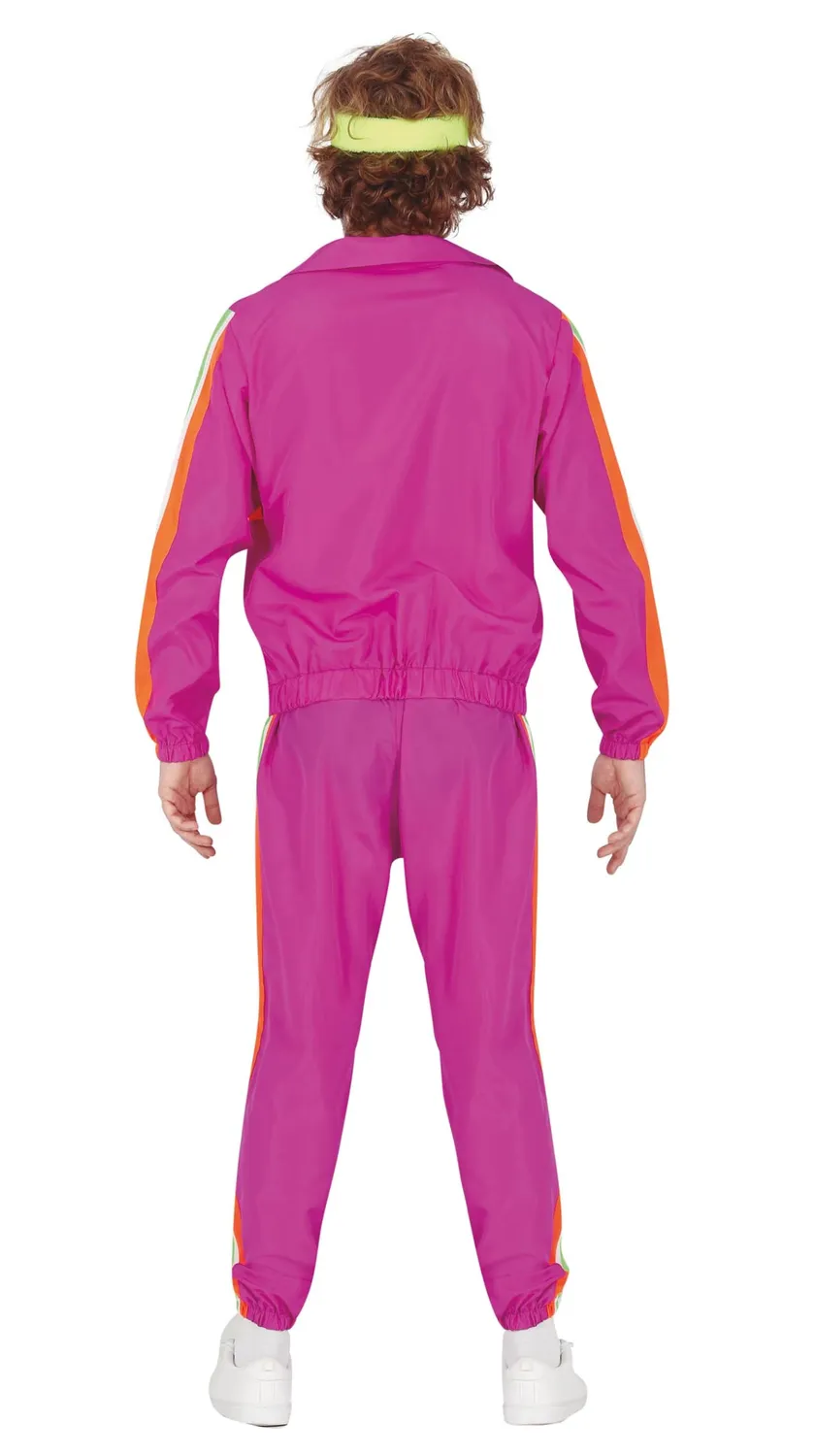 Guirca Ginnasta costume anni 80 rosa uomo taglia L