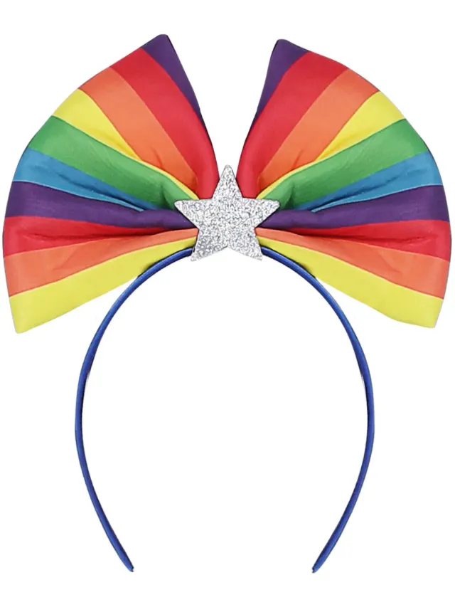 Smiffys Rainbow cerchietto fiocco arcobaleno stella