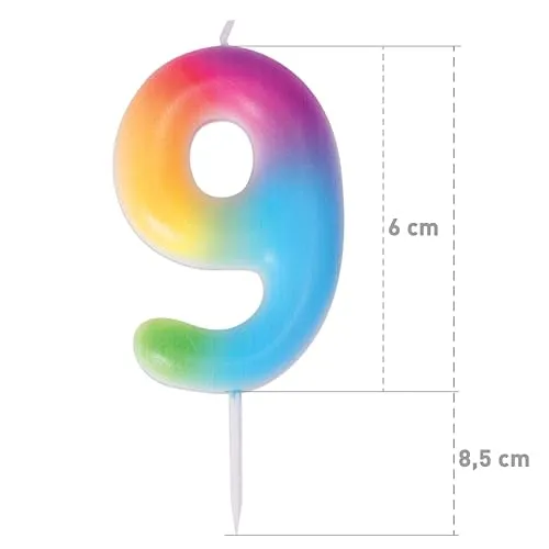 P'tit Clown 23949 candelina compleanno multicolore numero 9