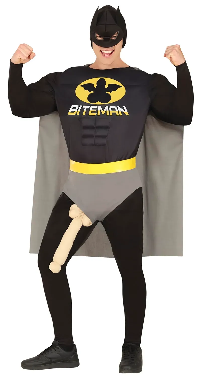 Fiestas Guirca Biteman costume supereroe uomo con mantello