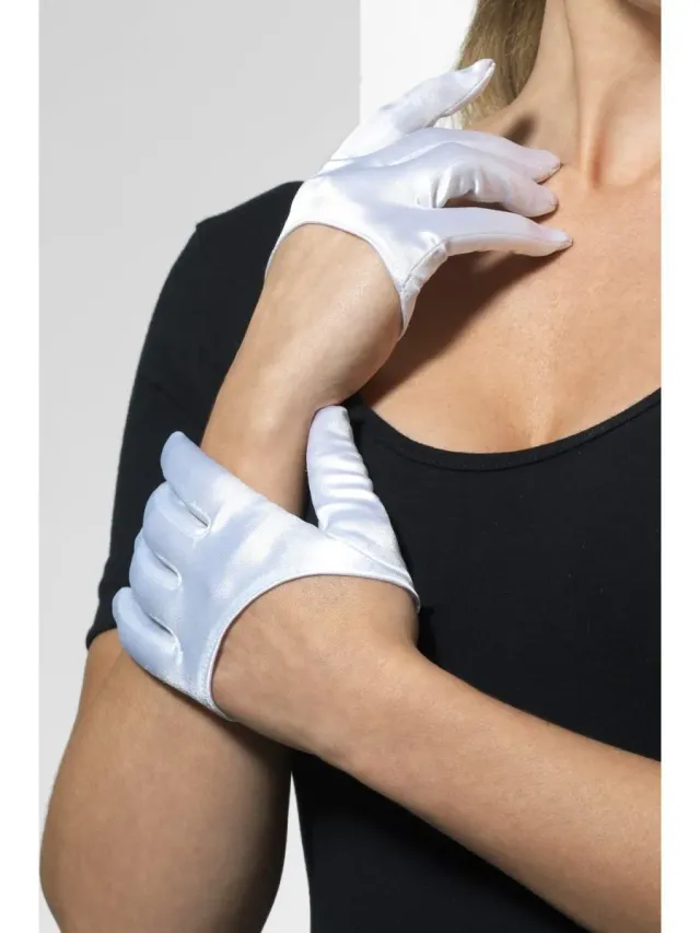 Smiffys Half Palm guanti bianchi donna taglia unica