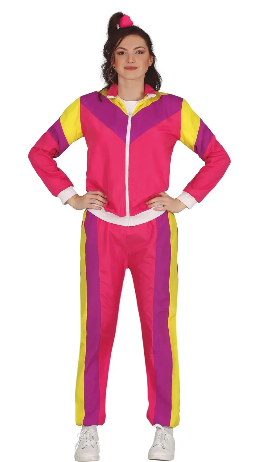 Guirca costume ginnasta anni 80 rosa adolescente