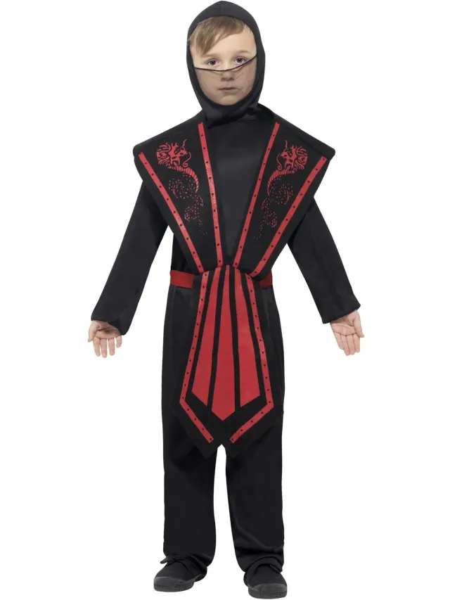 Smiffys Ninja costume bambino nero 7-9 anni