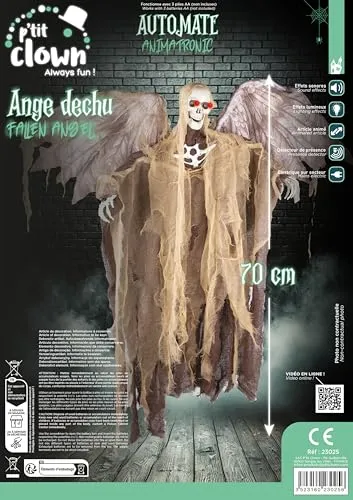 P'tit Clown 23025 Angelo Caduto Automa Halloween 130 cm Scheletro
