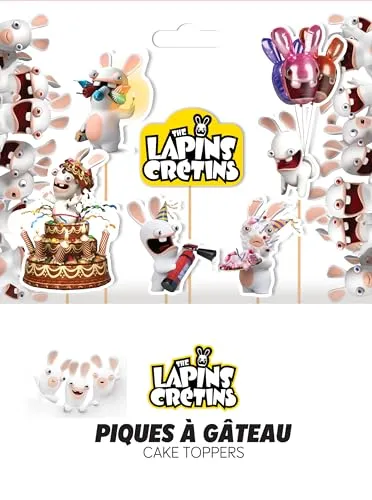 P'tit Clown Conigli Cretini 23342 topper torta 6 pezzi ufficiale