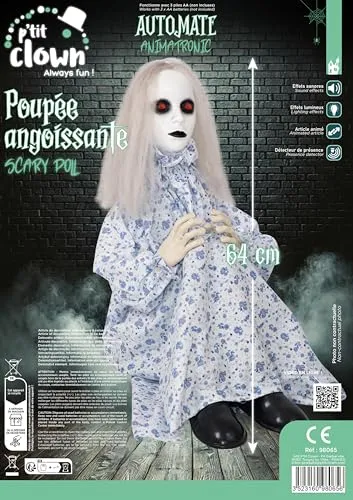 P'tit Clown 98065 Fantasma Animatronic Bambola 64 cm