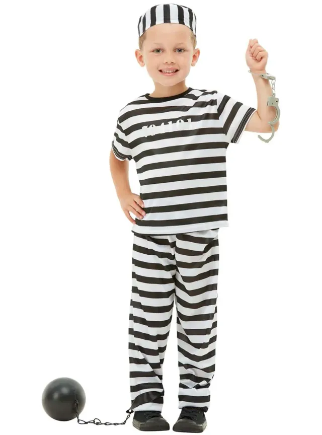 Funidelia costume carcerato bambino nero 10-12 anni