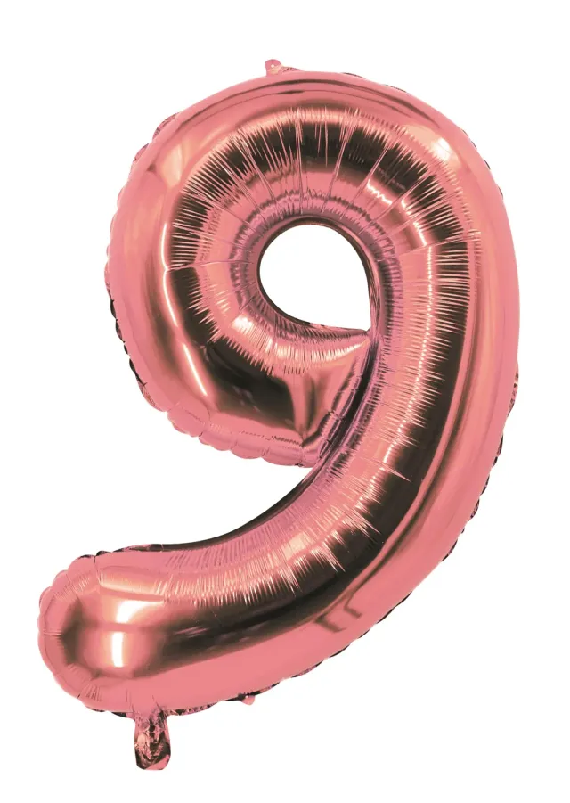 P'tit Clown Re80309 palloncino numero 9 rosa oro 85 cm