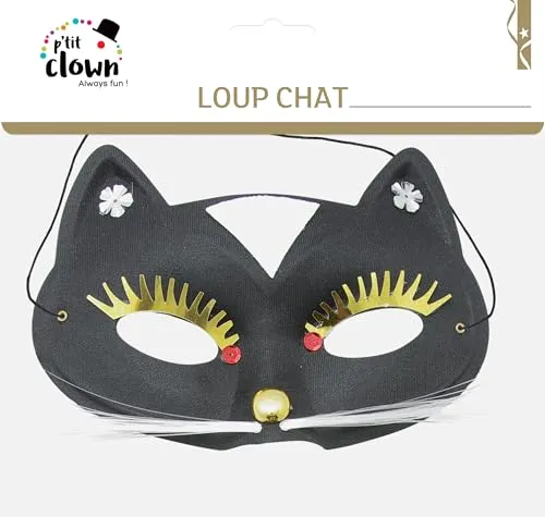 P'tit Clown 10020 Maschera Domino Gatto con Baffi