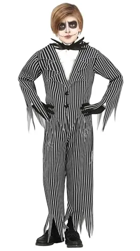 Guirca Costume Signore Scheletro Bambini Bianco Nero 10-12