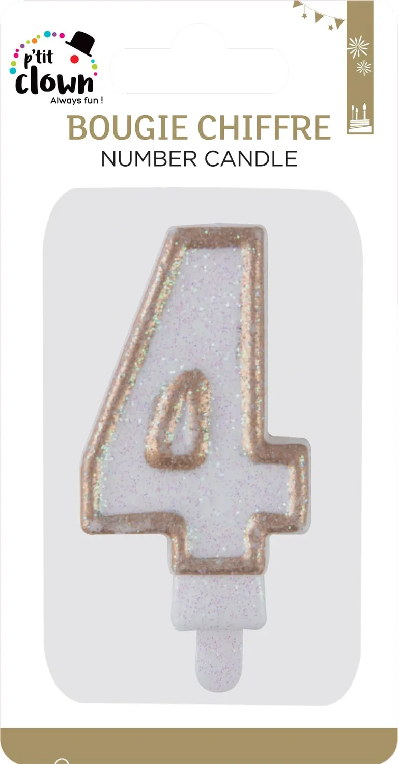 P'tit Clown 21194 candela numero 4 oro per torta