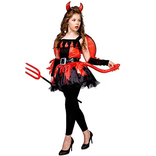 SEA HARE diavolo rosso costume bambina 4-6 anni con ali