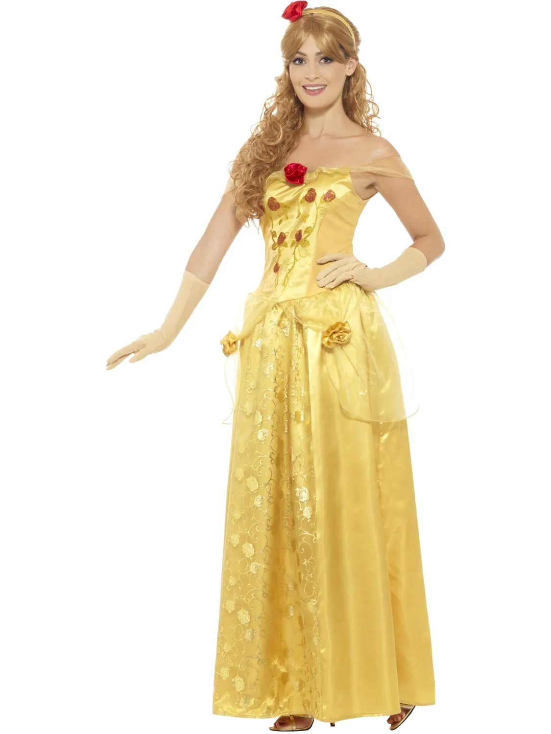 Smiffys Golden Princess costume principessa oro donna con guanti