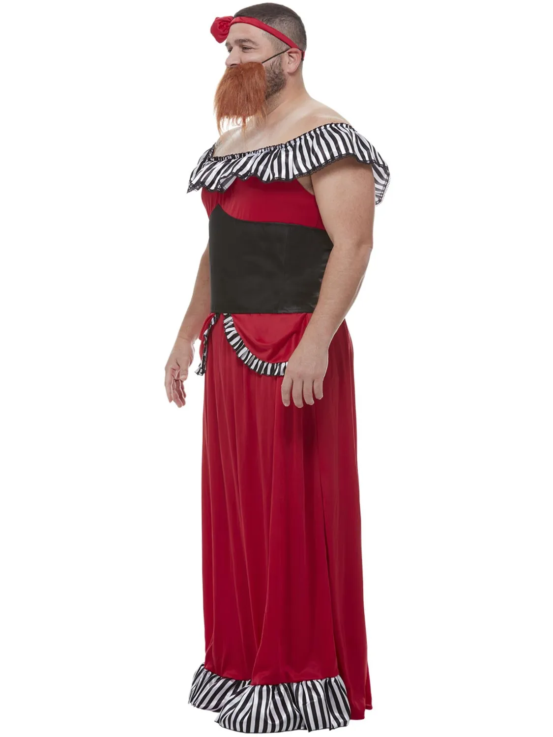 Smiffys Bearded Lady costume circo rosso barba L
